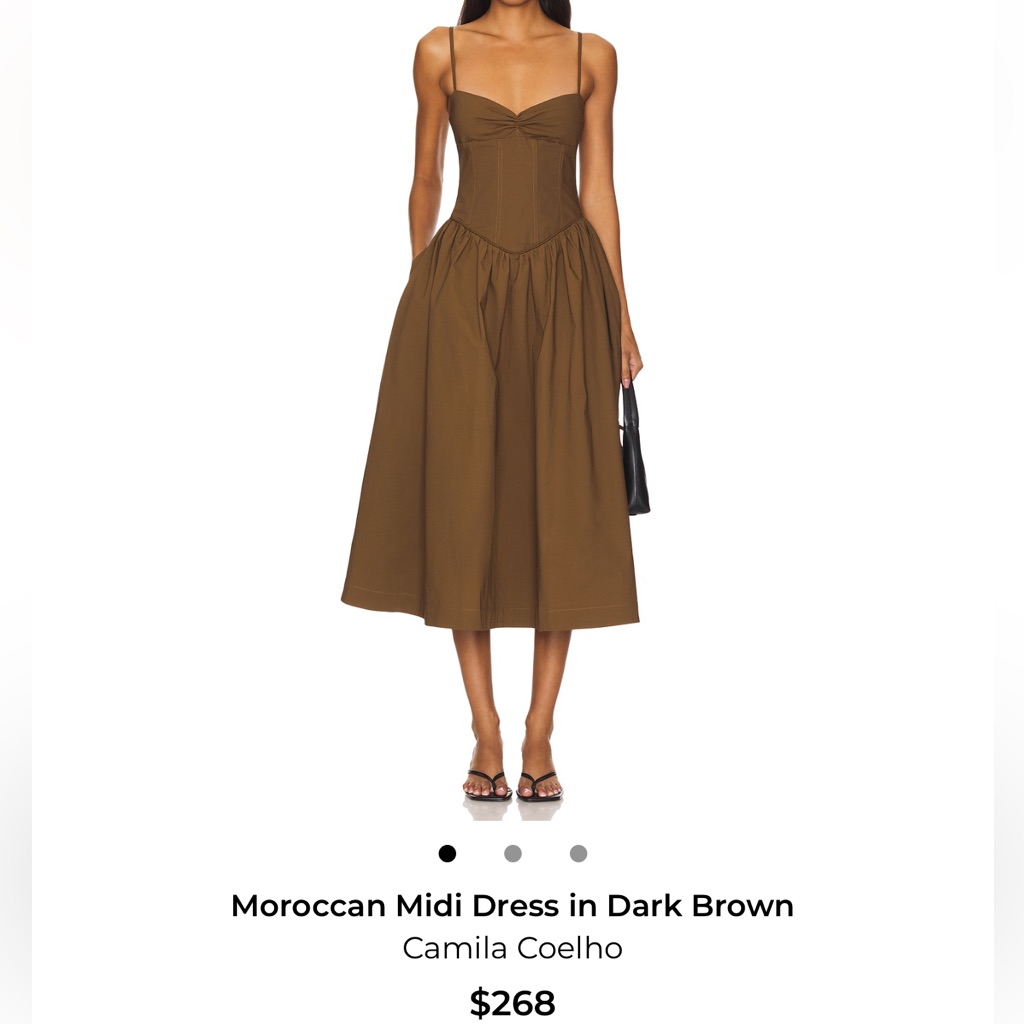 Camila Coelho Moroccan Midi Dress In Dark Brown